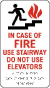 Use Stairway Do Not Use Elevators Sign with Braille