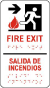 Bilingual Fire Exit To The Right Sign with Braille