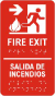 Bilingual Fire Exit To The Right Sign with Braille