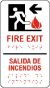 Bilingual Fire Exit To The Left Sign with Braille
