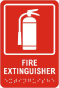 Fire Extinguisher Sign with Braille