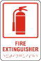 Fire Extinguisher Sign with Braille