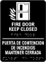 Bilingual Fire Door Keep Closed Sign with Braille