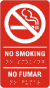 No Smoking Bilingual Sign with Braille