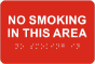 No Smoking in this Area Sign wih Braille