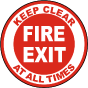Fire Exit Keep Clear Floor Sign