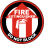 Fire Extinguisher Do Not Block Floor Sign