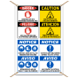 Bilingual Multi Hazard Construction Site Banner