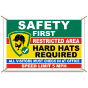 Restricted Area Hard Hats Required Construction Banner
