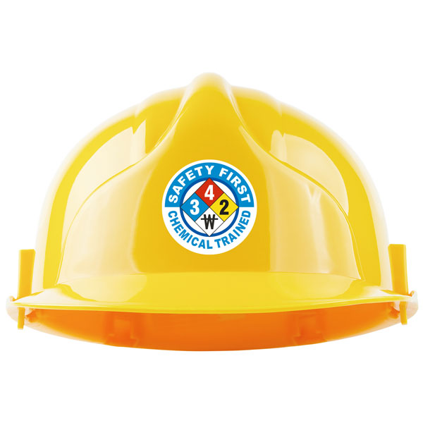 Safety First Chemical Trained Hard Hat Sticker