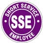 Purple Short Service Employee Hard Hat Sticker