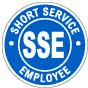 Blue Short Service Employee Hard Hat Sticker