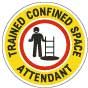 Trained Confined Space Attendant Hard Hat Sticker