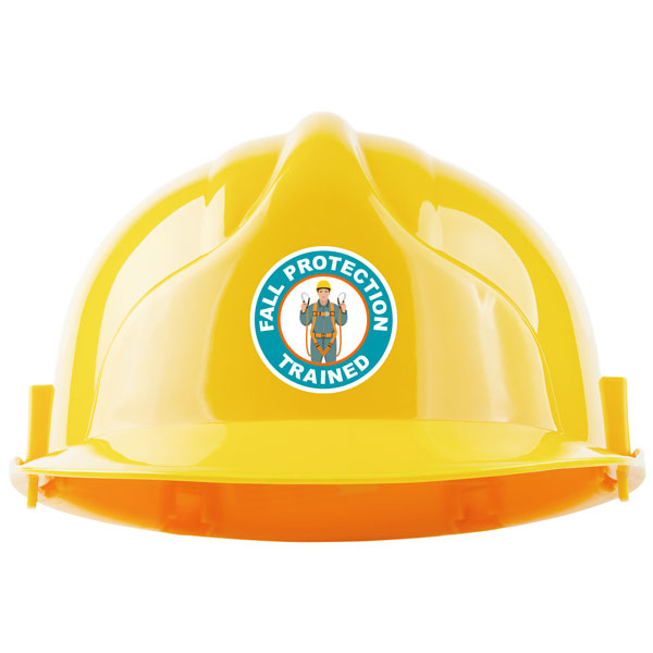 Fall Protection Trained Hard Hat Sticker