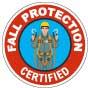 Fall Protection Certified Hard Hat Sticker