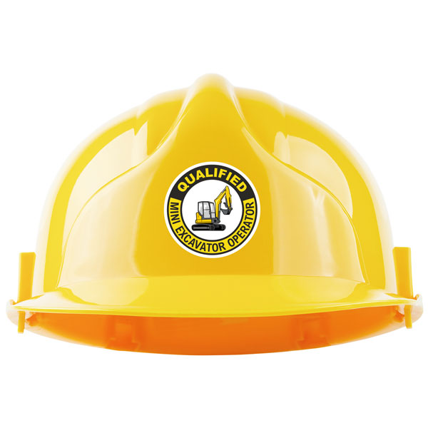 Qualified Mini Excavator Operator Hard Hat Sticker