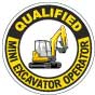 Qualified Mini Excavator Operator Hard Hat Sticker