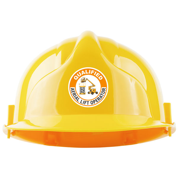 Qualified Aerial Lift Operator Hard Hat Sticker