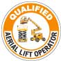 Qualified Aerial Lift Operator Hard Hat Sticker