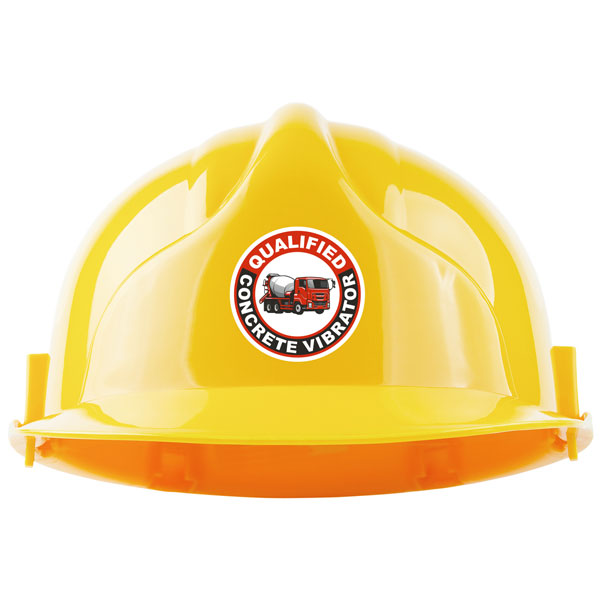 Qualified Concrete Vibrator Hard Hat Sticker