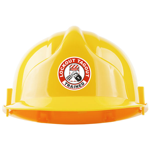 Lockout Tagout Trained Hard Hat Sticker