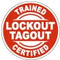Trained Lockout Tagout Certified Hard Hat Sticker