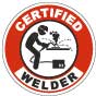 Certified Welder Hard Hat Sticker