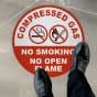 Compressed Gas No Smoking No Open Flame Floor Sign
