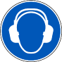 Hearing Protection Symbol Floor Sign