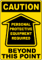 PPE Required Beyond This Point Floor Sign