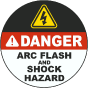 Danger Arc Flash and Shock Hazard Floor Label