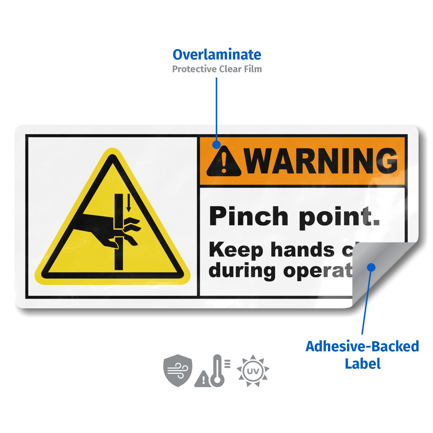 Pinch Point Keep Hands Clear Label