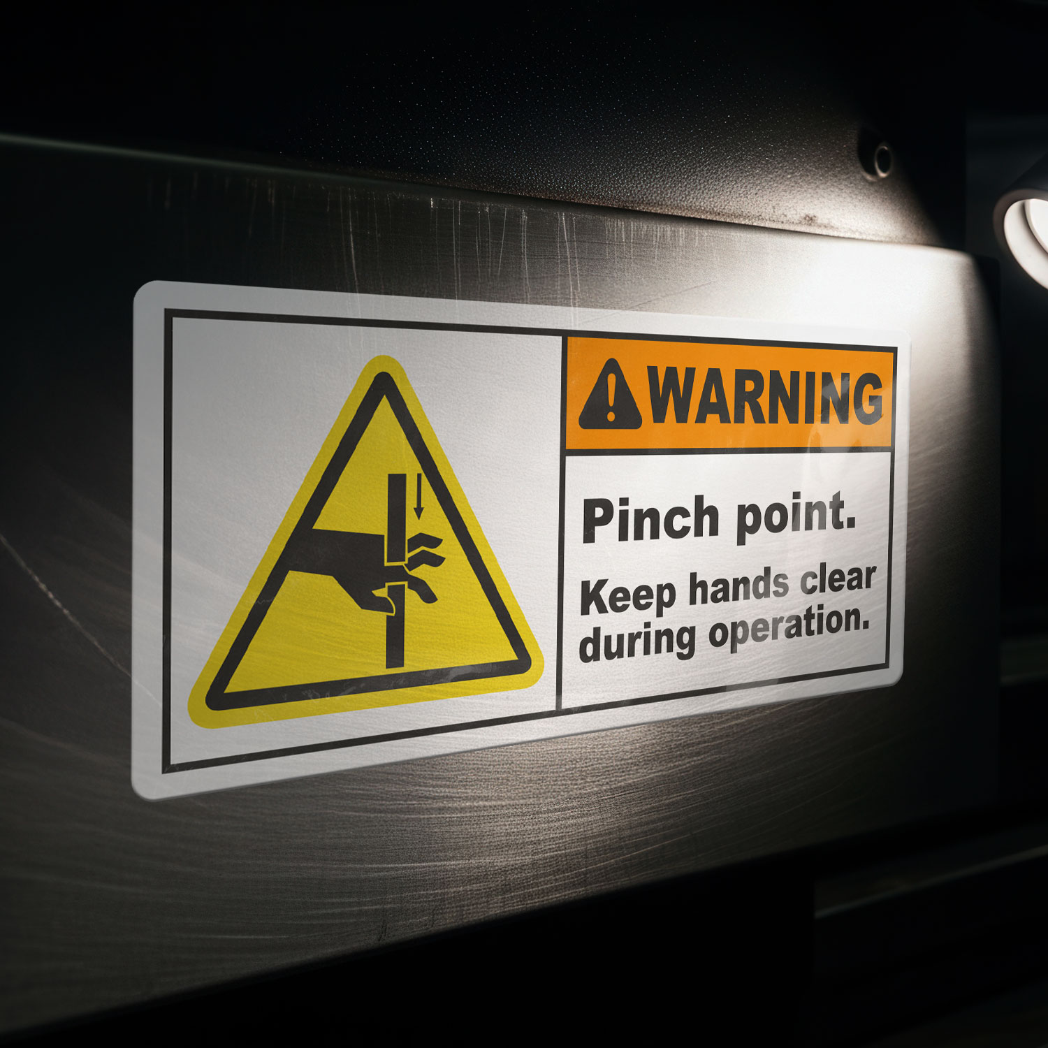 Pinch Point Keep Hands Clear Label