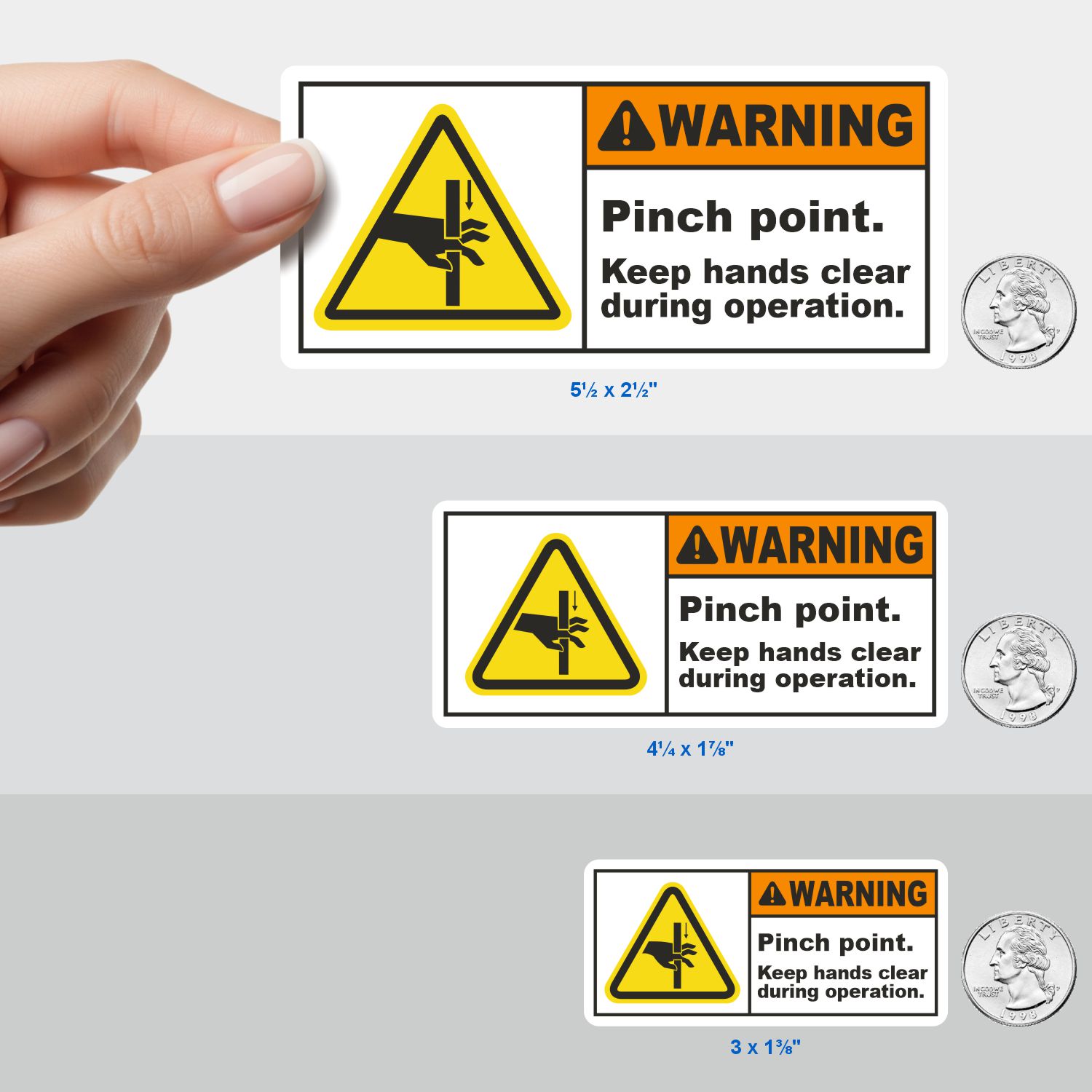 Pinch Point Keep Hands Clear Label