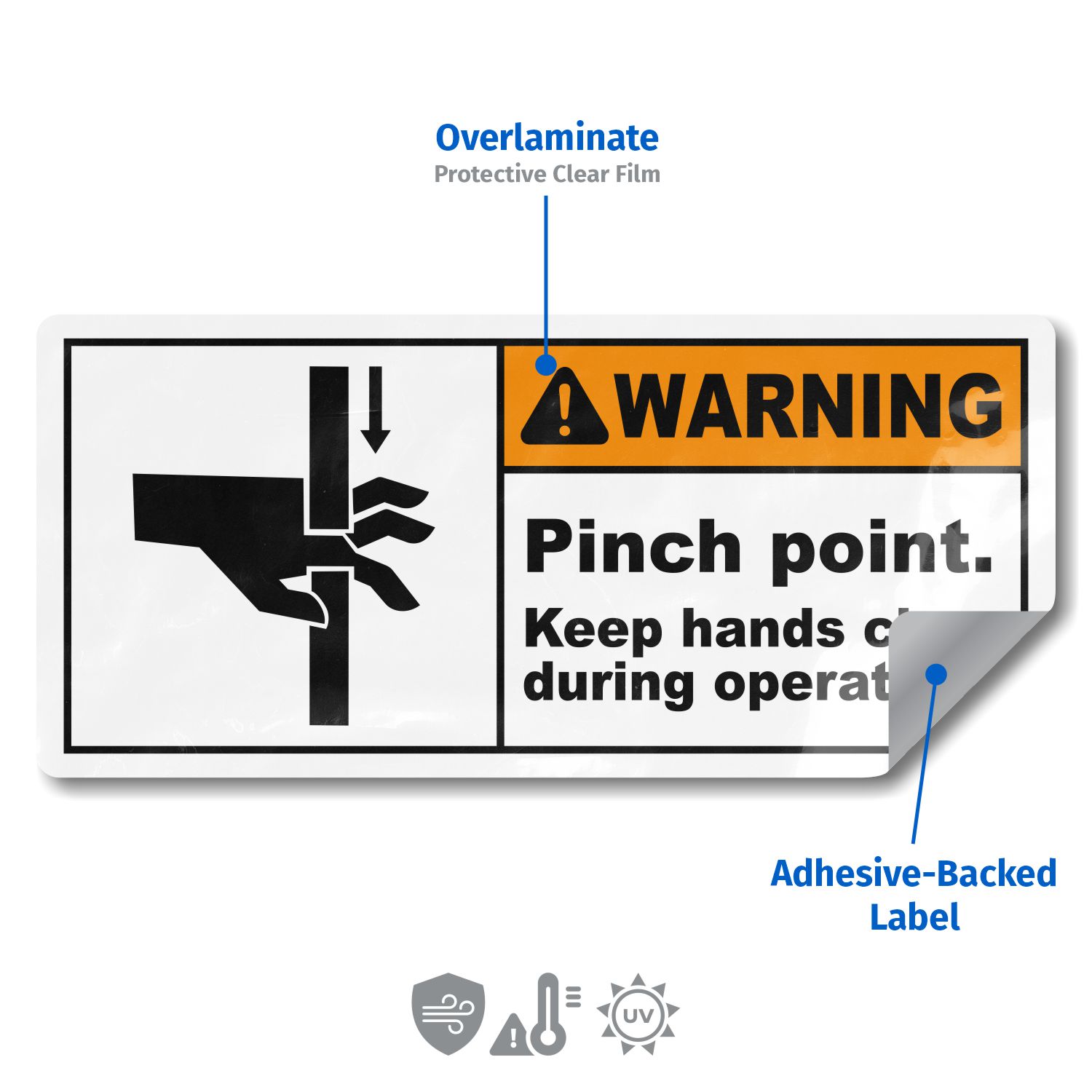 Pinch Point Keep Hands Clear Label