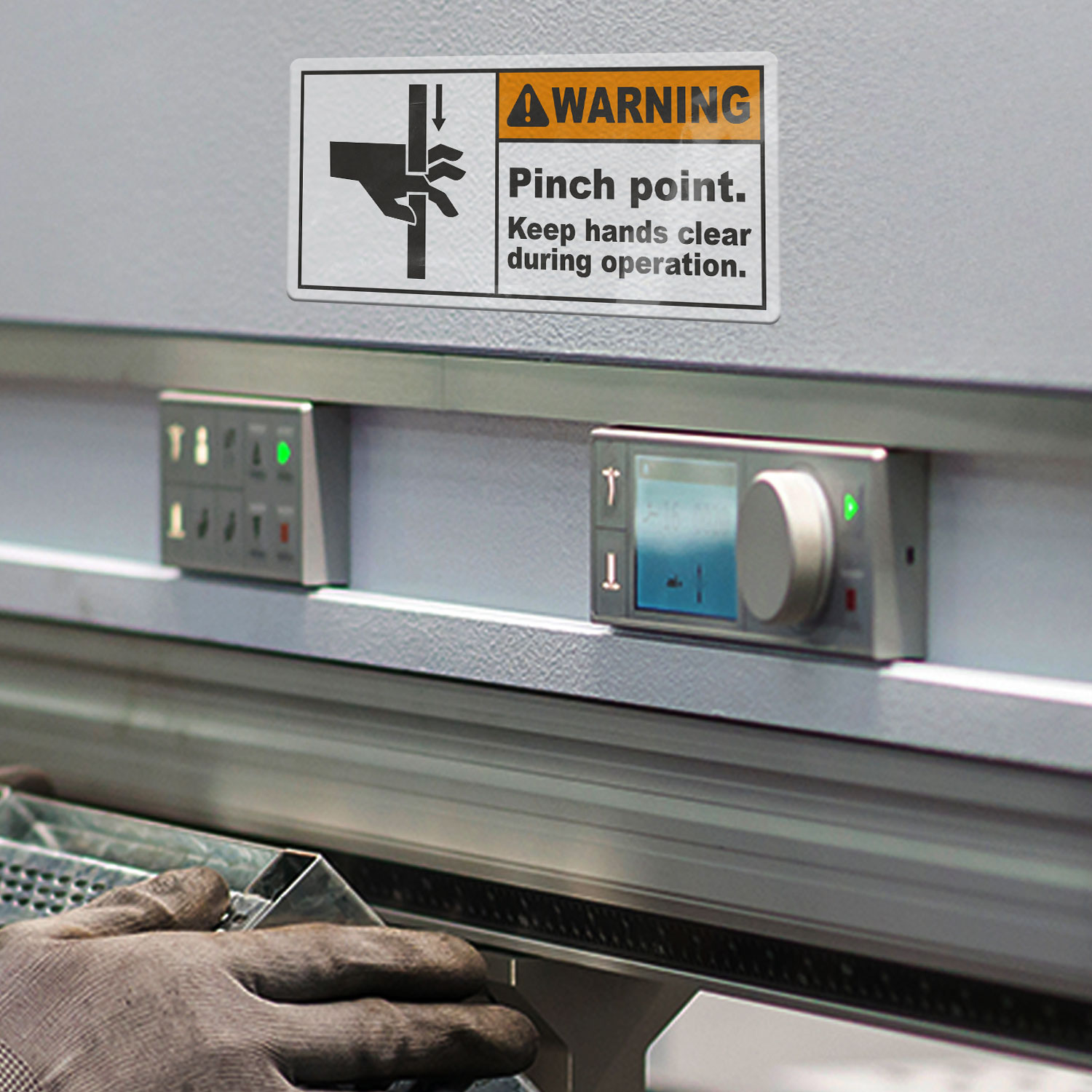 Pinch Point Keep Hands Clear Label
