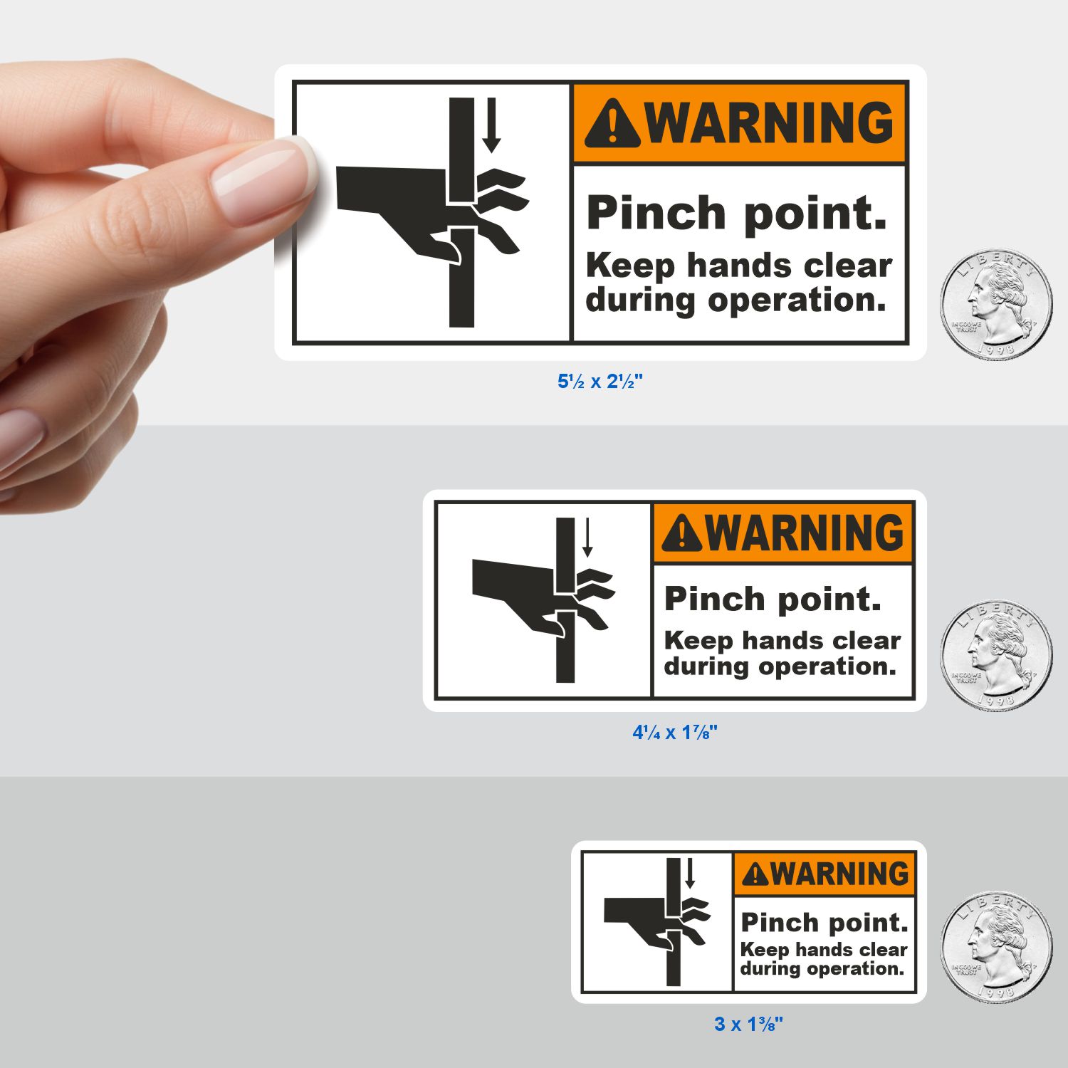 Pinch Point Keep Hands Clear Label