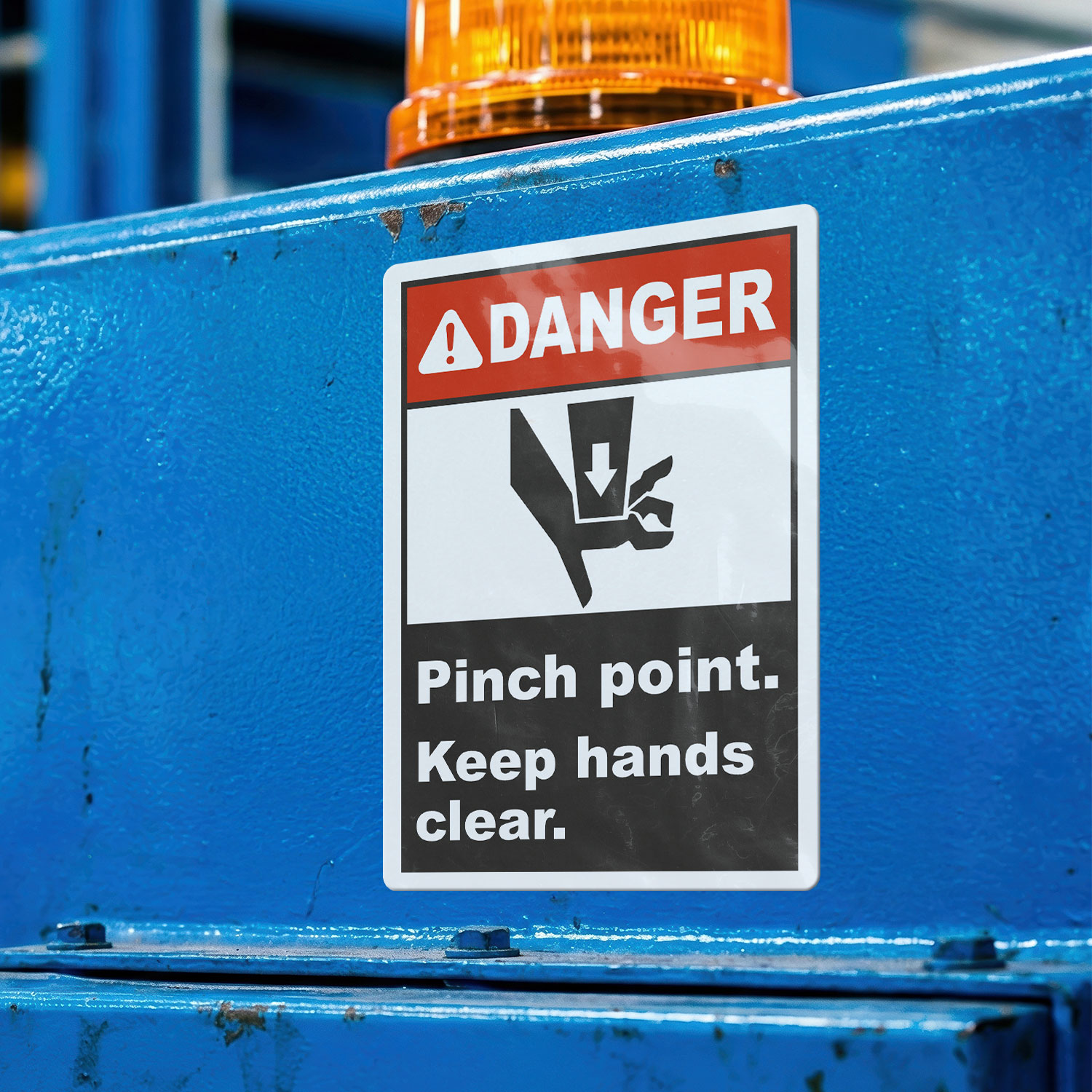 Pinch Point Keep Hands Clear Label