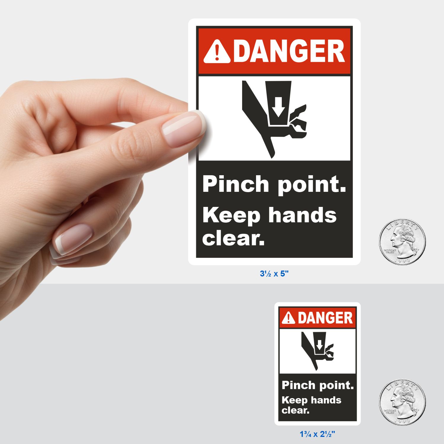 Pinch Point Keep Hands Clear Label