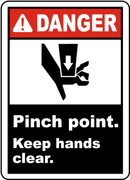 Pinch Point Keep Hands Clear Label