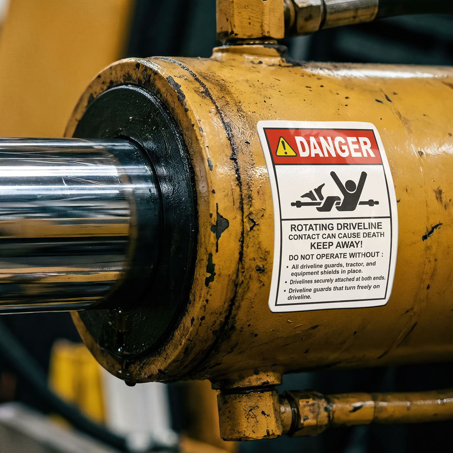 Rotating Driveline Label