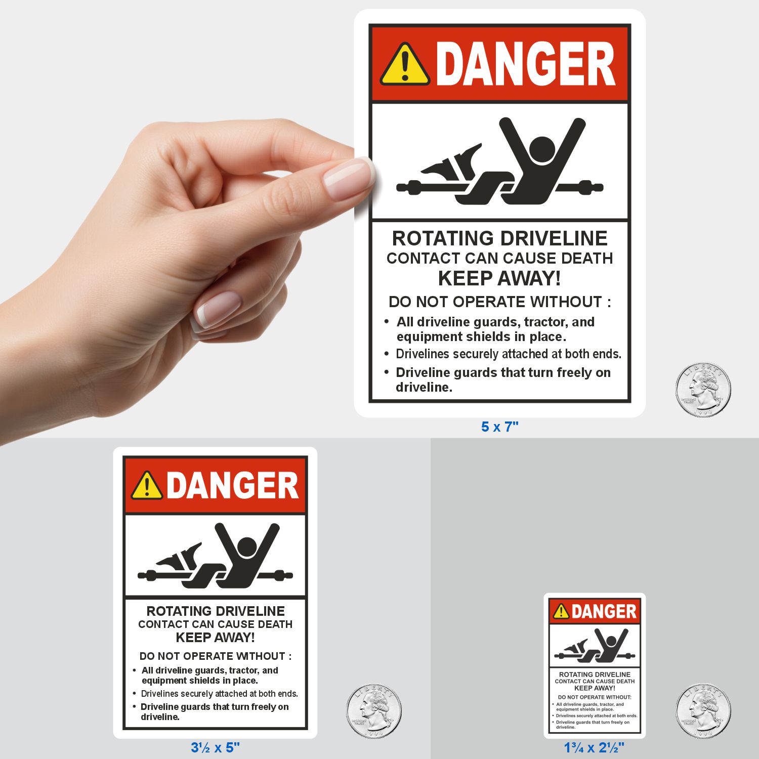 Rotating Driveline Label