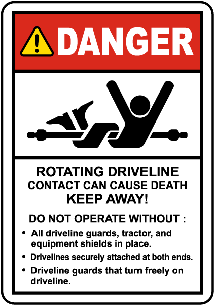 Rotating Driveline Label