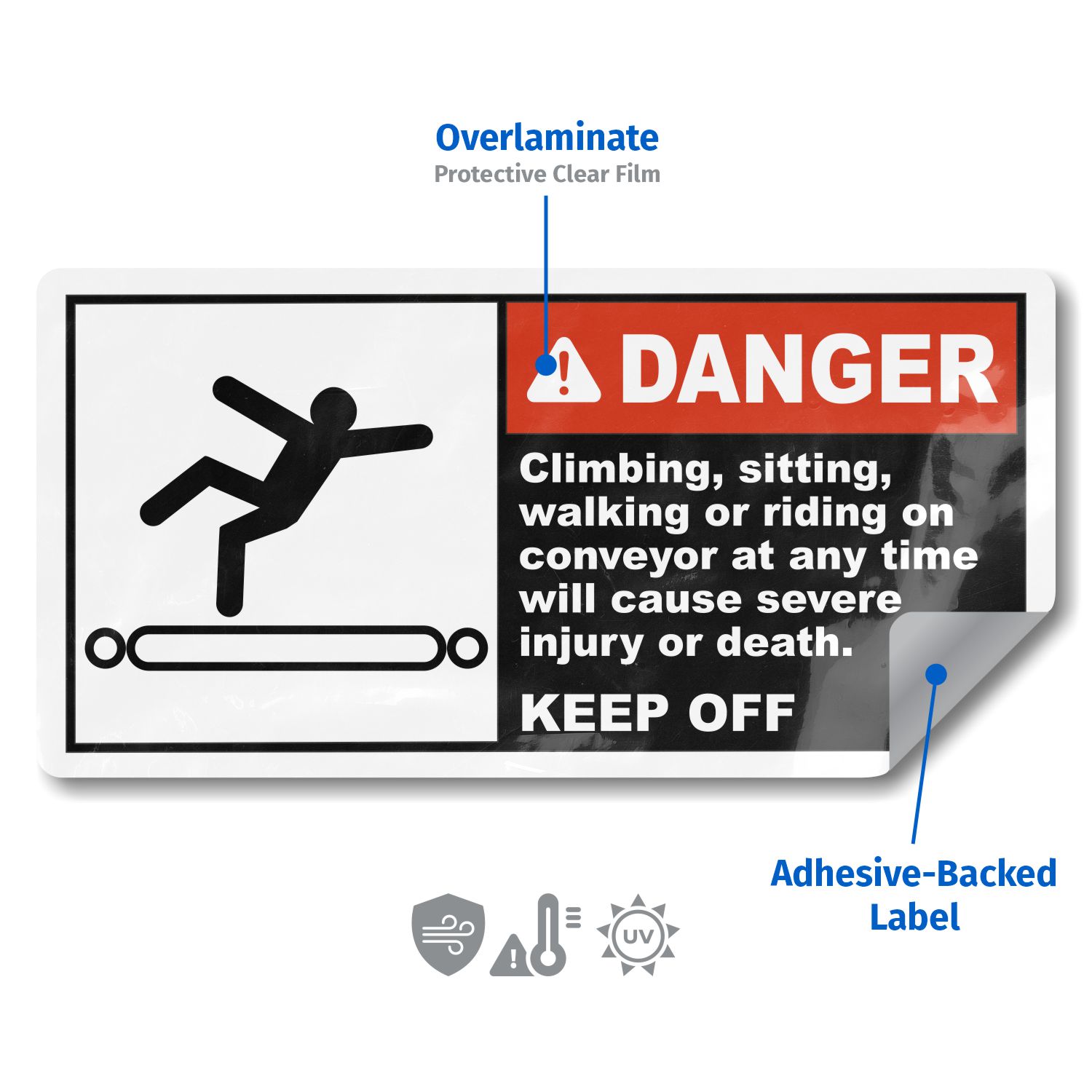 Danger Keep Off Conveyor Label