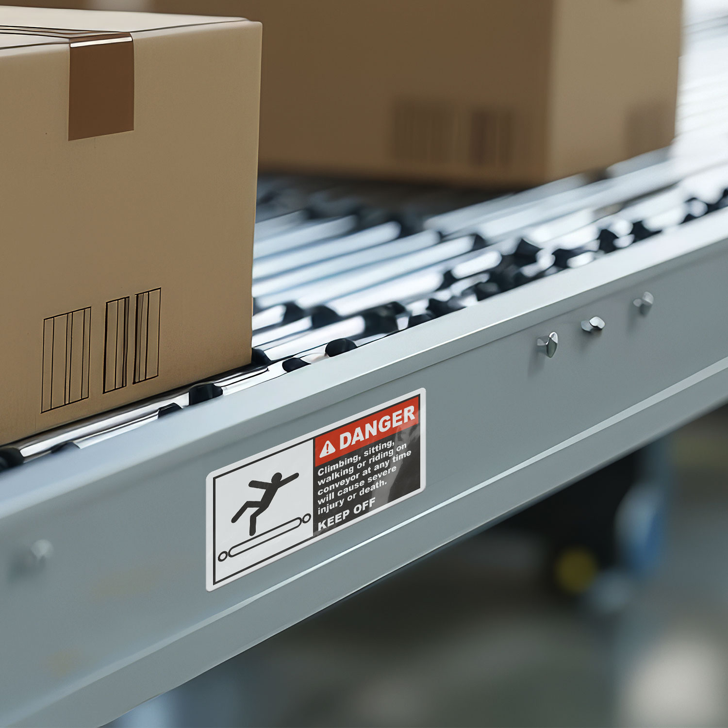 Danger Keep Off Conveyor Label