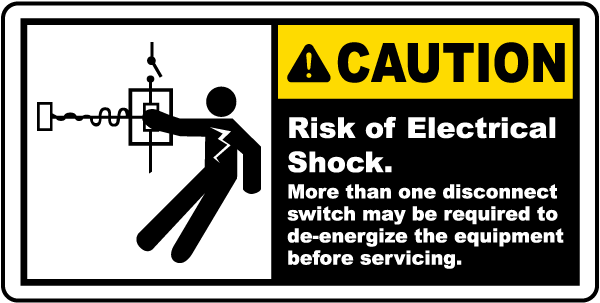Risk of Electrical Shock Label
