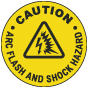 Caution Arc Flash And Shock Hazard Floor Label
