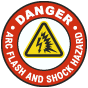 Danger Arc Flash And Shock Hazard Floor Label