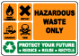 Hazardous Waste Only Protect Your Future Sign