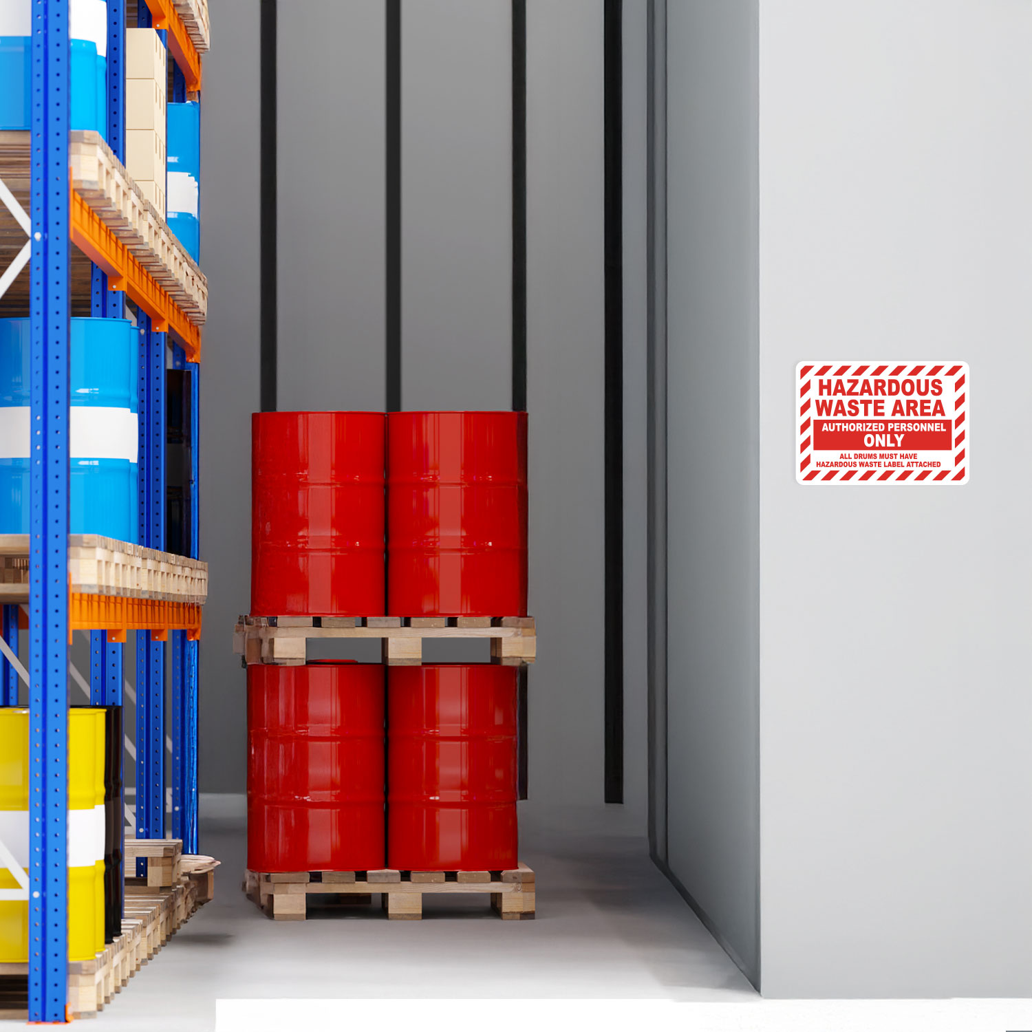 Hazardous Waste Area Authorized Personnel Only Sign